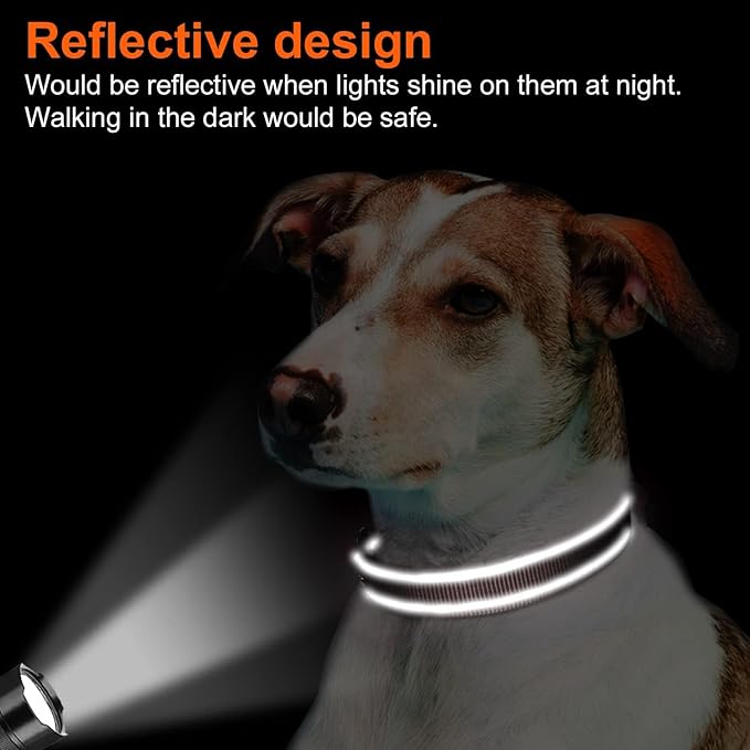 Joytale Reflective Dog Collar, Soft Neoprene Padded, Metal D-Ring, Nylon Pet - Image 5