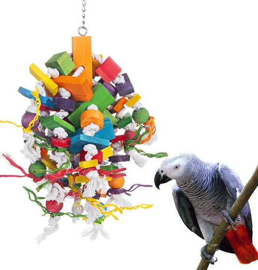 Bird Chewing Toy Large Medium Parrot Cage Bite Toys African Grey Macaws by KINTOR