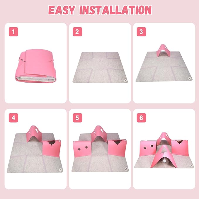 Interactive Cat Tunnel Mat for Indoor Cats, 4-Way Felt Cat Cave - Image 8