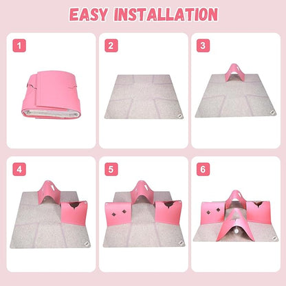 Interactive Cat Tunnel Mat for Indoor Cats, 4-Way Felt Cat Cave - Image 8