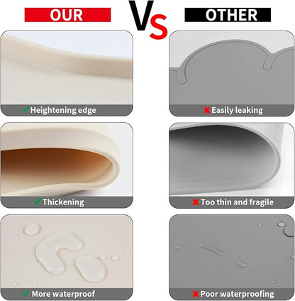 Ptlom Silicone Pet Feeding Mat for Dogs and Cats, High-Lips Pet Placemat - Image 4