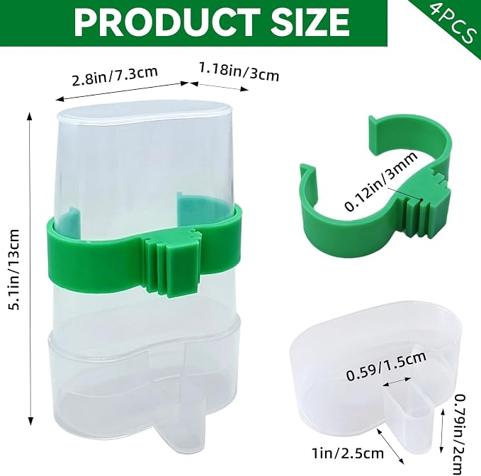 Bird Water Dispenser Parrot Water Feeder Bird Seed Container - Image 2