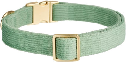 Soft Cotton Dog Collar with Metal Buckle Adjustable Heavy Duty Comfy Corduroy - Image 3