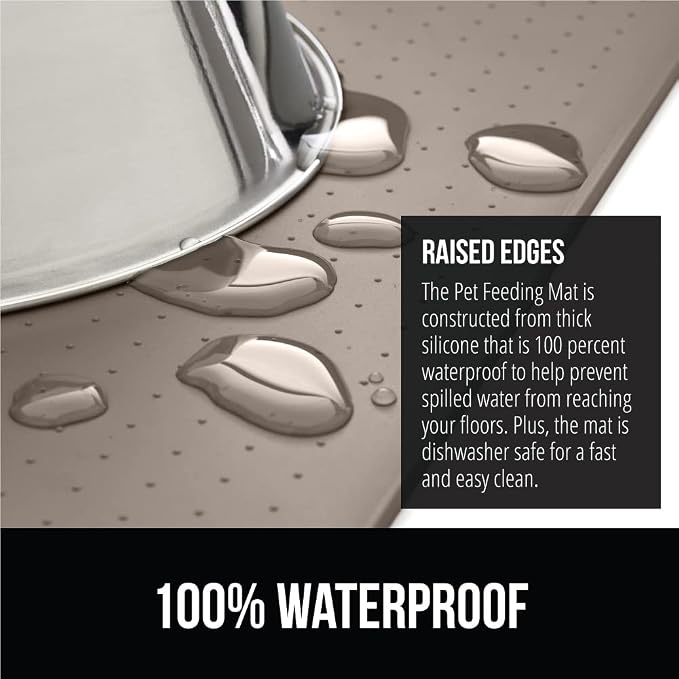 GORILLA GRIP 100% Waterproof Raised Edge BPA Free Silicone Pet Feeding Mat - Image 3