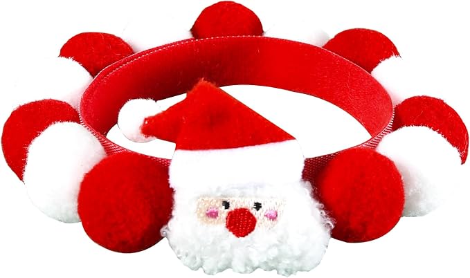 Lionheart glory Christmas Collar Pom-Pom Plush Ball Collar by LionheartGlory