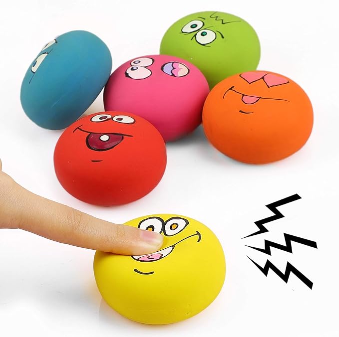 Smile Face Dog Squeaky Toys Soft Latex Squeak Balls - Image 3