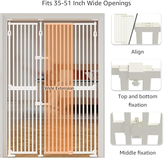 unipaws 75" High Extra Tall Cat Gate, Auto Closing and No Drilling Safety Gate - Image 6