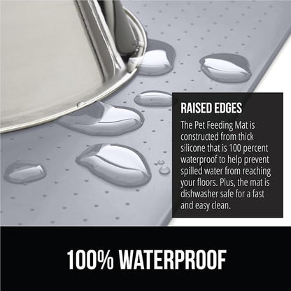 GORILLA GRIP 100% Waterproof Raised Edge BPA Free Silicone Pet Feeding Mat - Image 3