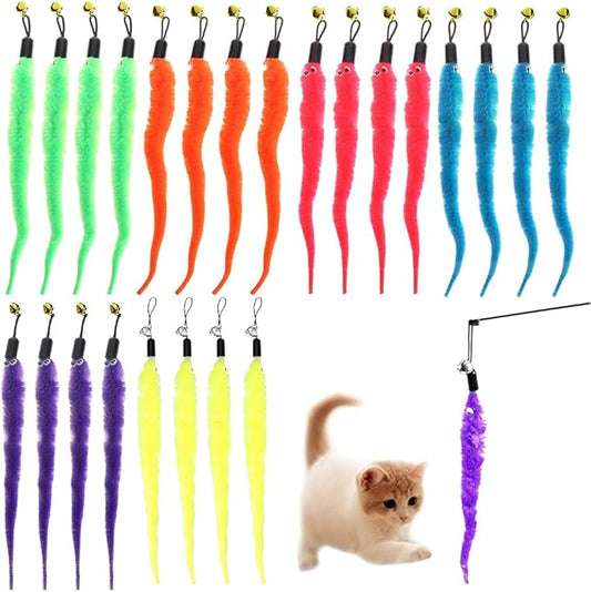 24 PCS Cat Worm Toy Replacement Teaser by KuuGuu