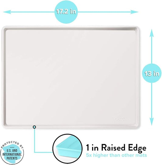 CatGuru Cat Food Mat, Small & Large Pet Feeding Mat, Waterproof Cat Tray - Image 2