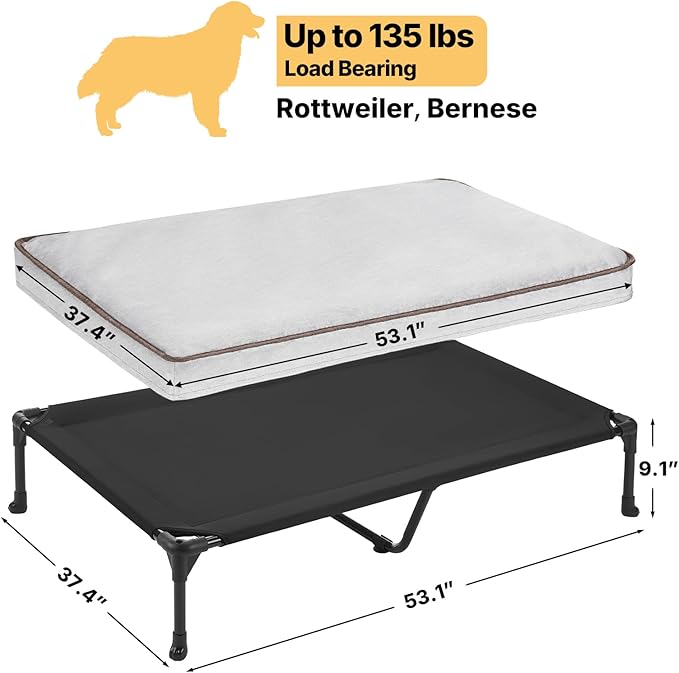 Veehoo Elevated Dog Bed with Waterproof Cushion, Cooling Raised Dog Beds with - Image 6