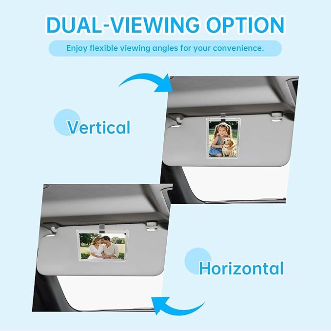2 Pack Magnetic Car Visor Photo Holder – Personalized Acrylic Clip - Image 5