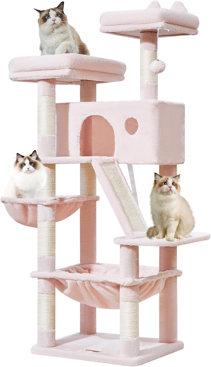 Taoqimiao Cat Tree 57.5-Inch, Cat Tower by Taoqimiao