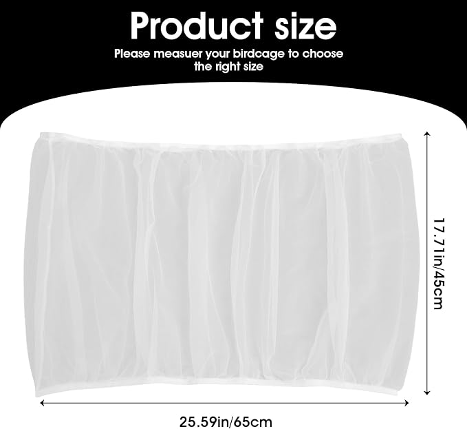 Sibba Bird Cage Seed Catcher Airy Gauze Guard Catcher Parrot Nylon Mesh Net - Image 2