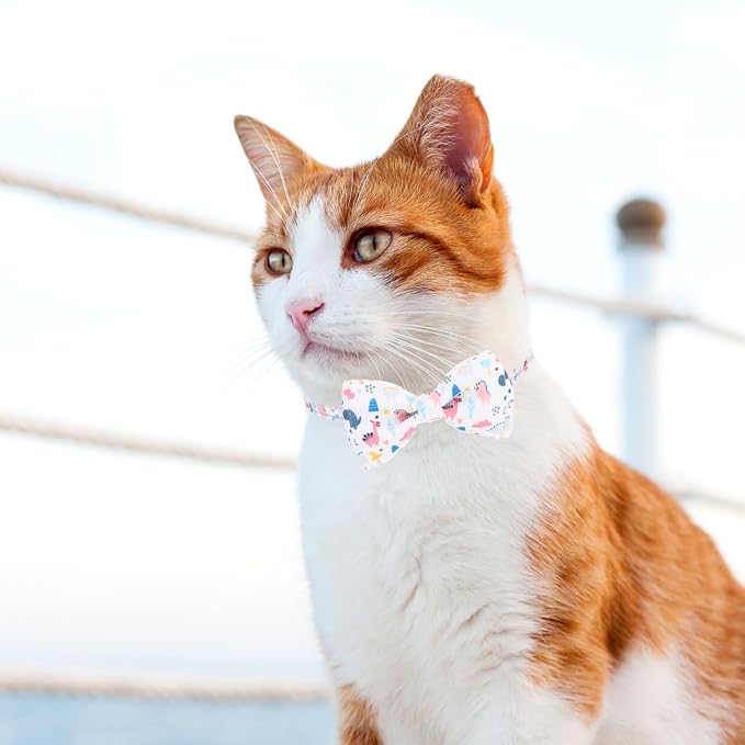 Breakaway Cat Collar with Removable Bow Tie and Bell, Cute Multi-Style Patterns - Image 5
