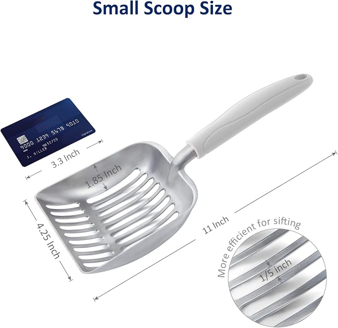 WePet Cat Litter Scoop, Aluminum Alloy Sifter, Kitty Metal Scooper, Deep Shovel - Image 2
