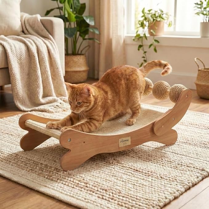 Sisal Cat Scratcher Bed with 3 Toy Balls - Image 2