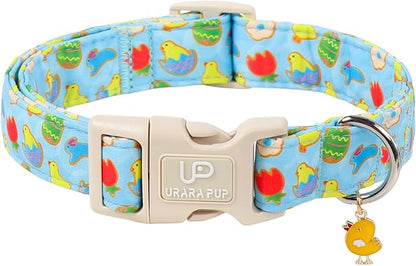 Easter Day Dog Collar, UP URARA PUP Easter Bunny Adjustable Pet Collar by UPURARAPUP