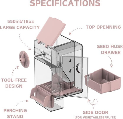 Automatic Bird Feeder, No Mess Bird Cage Feeder - Image 2