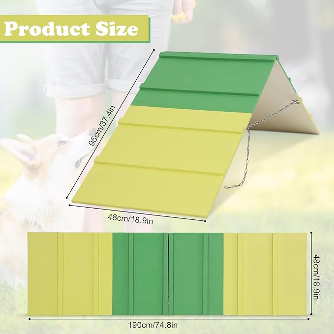 Dogs Agility A-Frame 74.8 x 18.9 Inch Dog Climbing Frame Non-Slip Dog Agility - Image 6