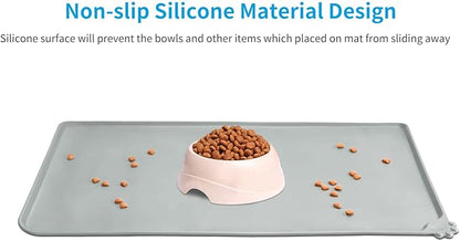 AUDWUD Silicone Waterproof Pet Feeding Mats, Anti Slip Bowl Pad, Dog Mat - Image 2