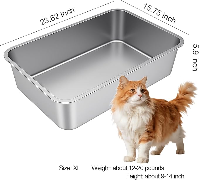 X-Large Stainless Steel Litter Box - Image 2
