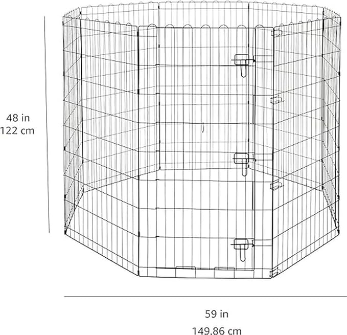 Amazon Basics Foldable Metal Indoor/Outdoor Dog Playpen, Octagonal Exercise Pen - Image 2