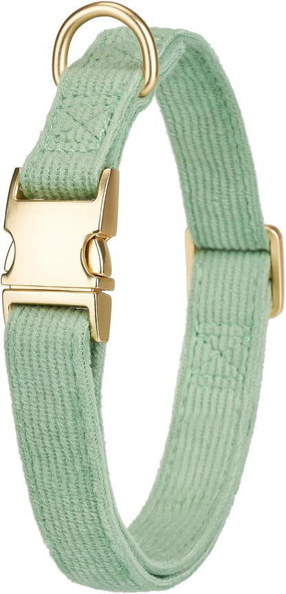 Soft Cotton Dog Collar with Metal Buckle Adjustable Heavy Duty Comfy Corduroy - Image 4