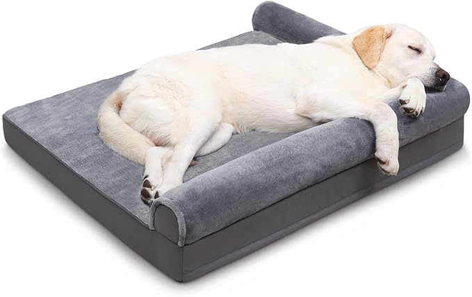 KSIIA Orthopedic Dog Bed Waterproof Flannel Bolster Couch by KSIIAPetProducts