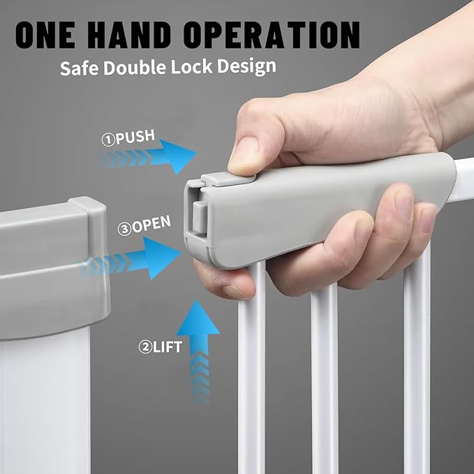 41" Tall Safety Pet Gate, Adjustable 29.92"-57.48" Wide, No Drilling Pressure - Image 5