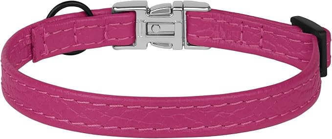 Leather Cat Collar with Buckle and Removable Bell - Image 9