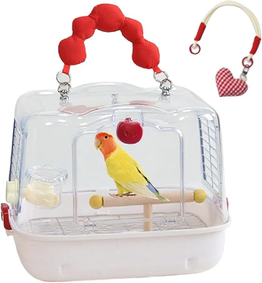 Bird Travel Cage – 12.32x9.06x9.17 inch Transparent Parrot Carry Bag | Bird by Unknown