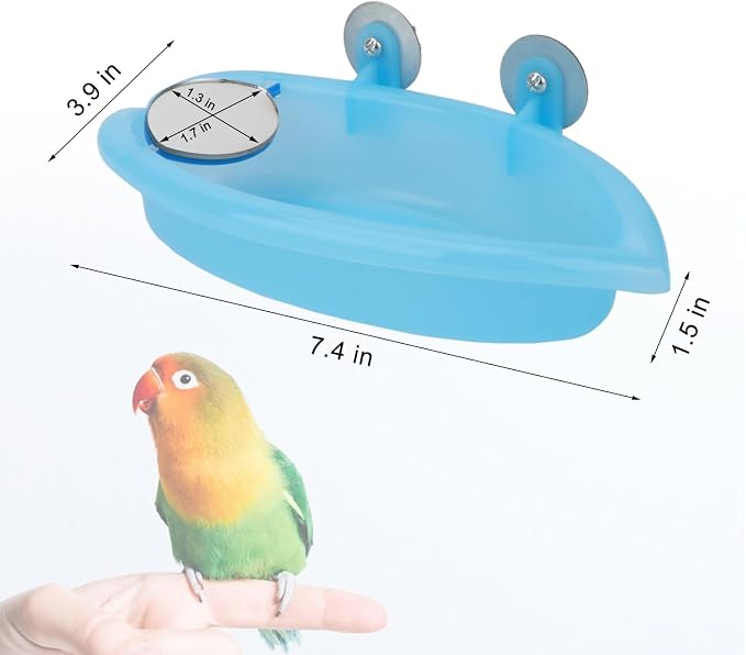 Hypeety Bird Bath with Mirror Portable Bird Bath Bird Bathroom - Image 2