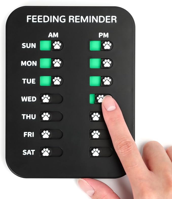 YAUYIK Dog Feeding Reminder, Magnetic Reminder Sticker, AM/PM Daily Indication by YAUYIK