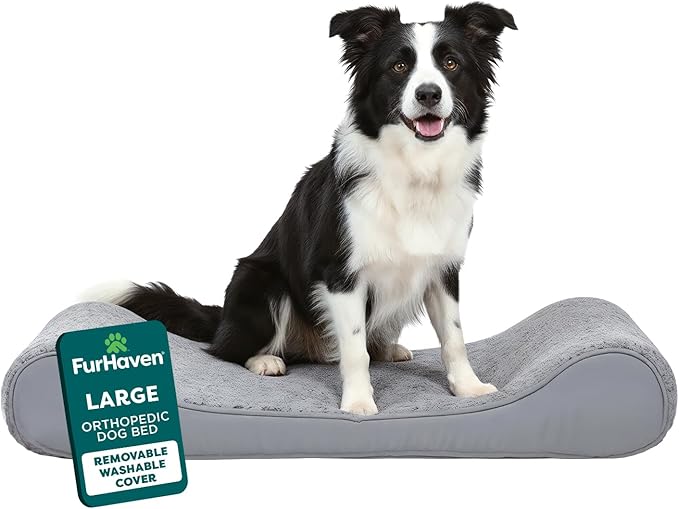 FurHaven Orthopedic Dog Bed for Large Dogs, Luxe Lounger Contour Mattress by FurHaven