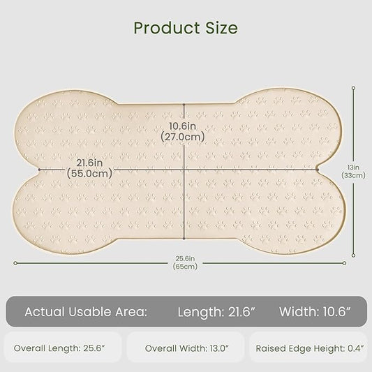 Dog Food Mat Anti-Slip Silicone Dog Bowl Mat Thicker Pet Placemat Waterproof - Image 2