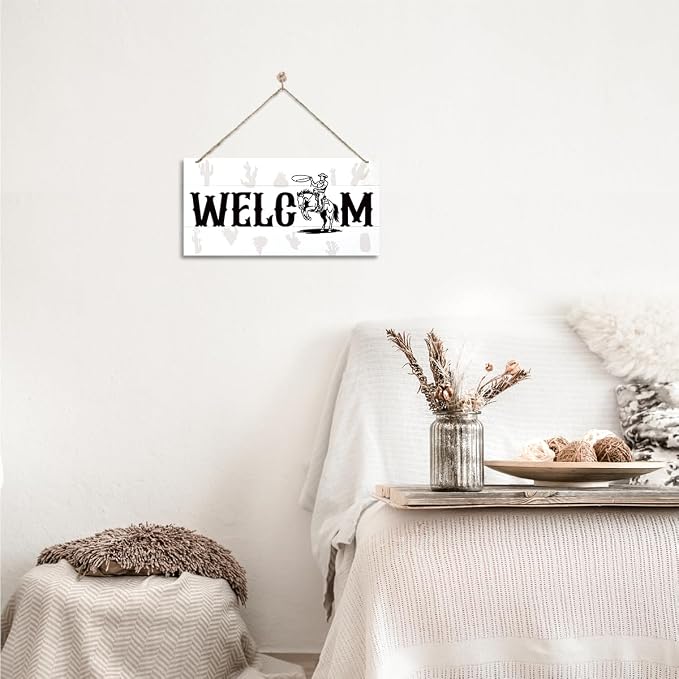 Welcome Sign for Front Door, Welcome Decor Wooden Hanging Sign for Wall Decor - Image 6