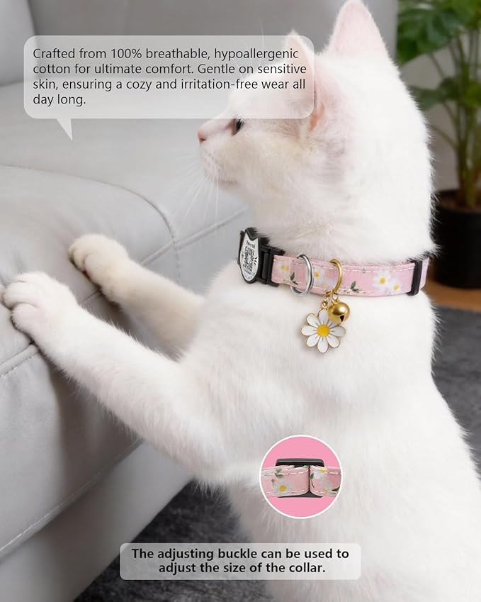 Cute Floral Breakaway Cat Collar - Image 3