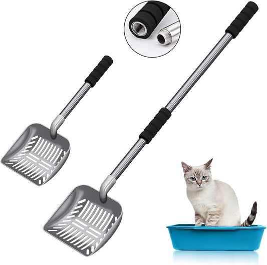 Cat Litter Scoop, Metal Long Handle Kitty Litter Coop Scooper, Heavy Duty Cats by Acalu