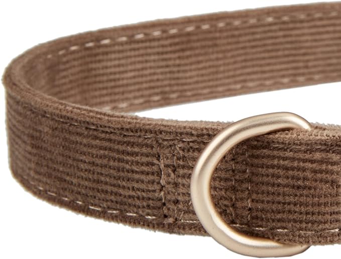 Soft Cotton Dog Collar with Metal Buckle Adjustable Heavy Duty Comfy Corduroy - Image 3