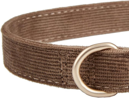 Soft Cotton Dog Collar with Metal Buckle Adjustable Heavy Duty Comfy Corduroy - Image 3