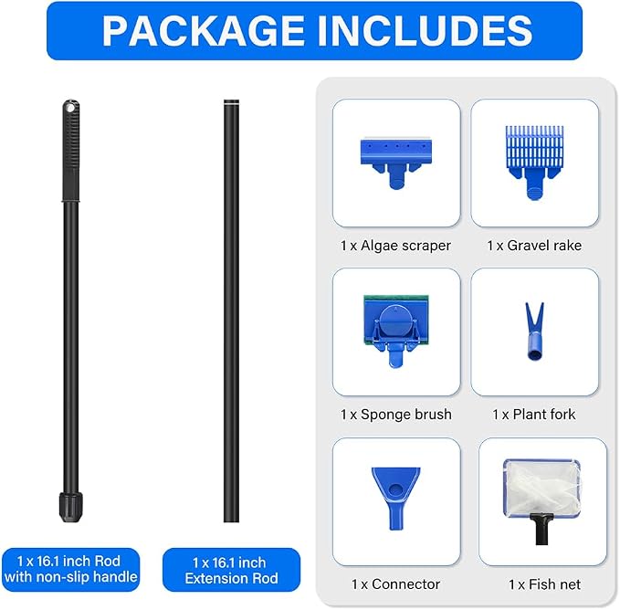 5 in 1 Fish Tank Cleaner Kit Aquarium Cleaning Tools - Image 7