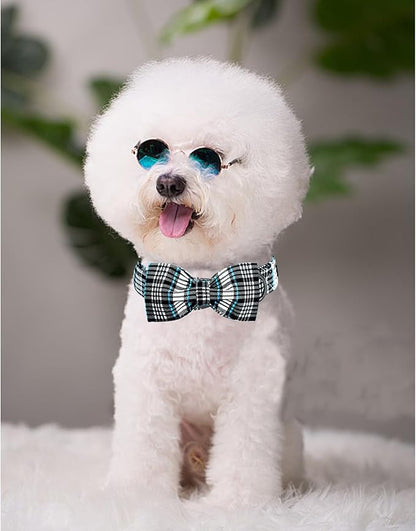 Lionheart glory Dog Bow Collar Blue and Black Plaid Dog Collar - Image 6