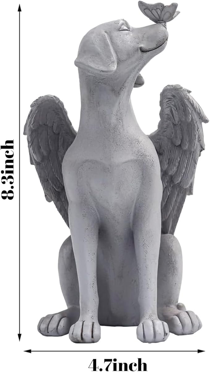 Angel Figurine Memorial Pet Puppy Dog Butterfly Stone Statue - Image 5