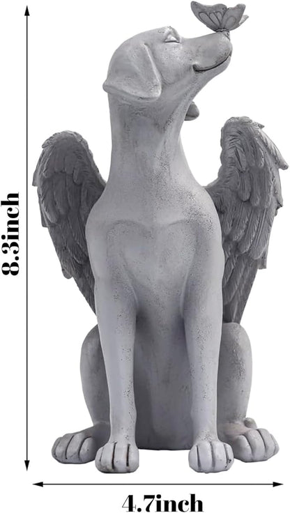 Angel Figurine Memorial Pet Puppy Dog Butterfly Stone Statue - Image 5