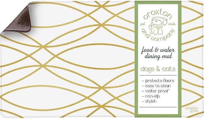 CROXTON & CO. Non-Slip Faux Leather Pet Feeding Mat by CroxtonandCompany