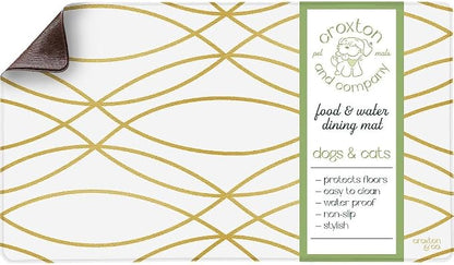CROXTON & CO. Non-Slip Faux Leather Pet Feeding Mat by CroxtonandCompany