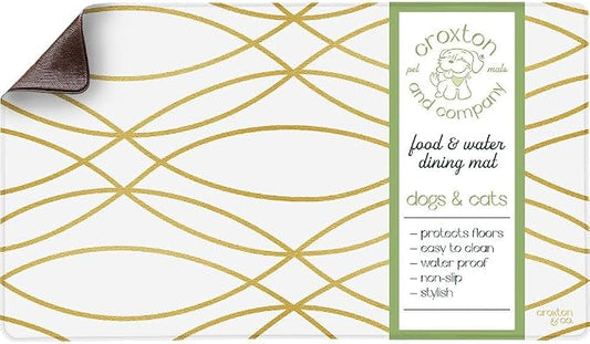 CROXTON & CO. Non-Slip Faux Leather Pet Feeding Mat by CroxtonandCompany