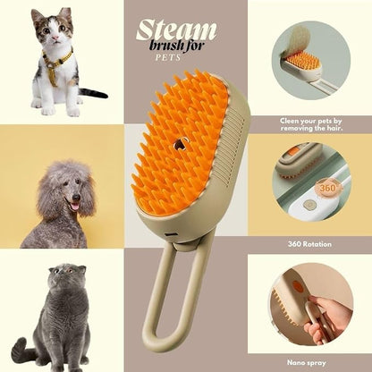 3-in-1 Steam Pet Brush for Cats & Dogs – Self-Cleaning Grooming Comb - Image 6