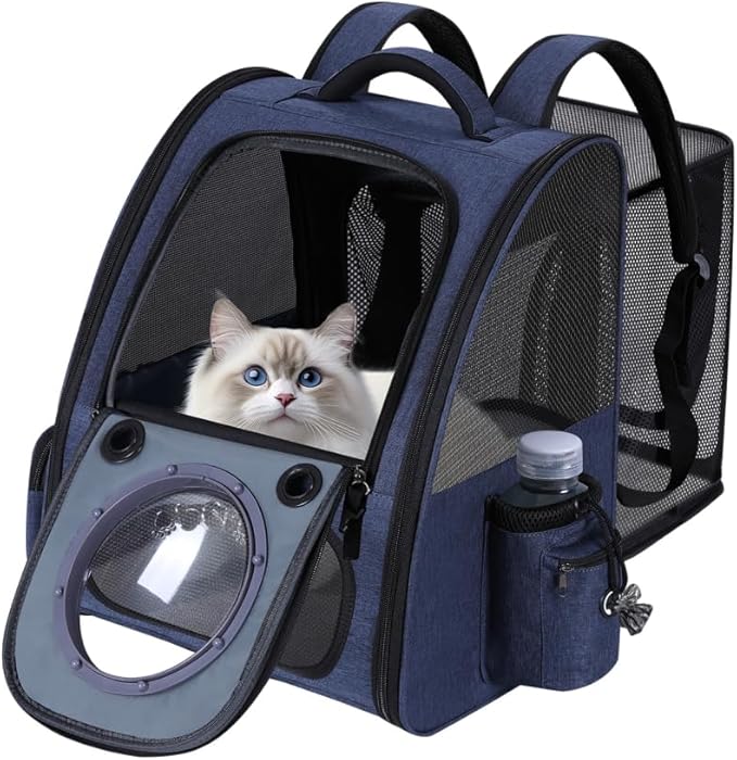 Bubble Cat Backpack Carrier, Expandable Cat Carrier Backpack, Breathable Pet by GROXKOX